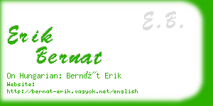 erik bernat business card